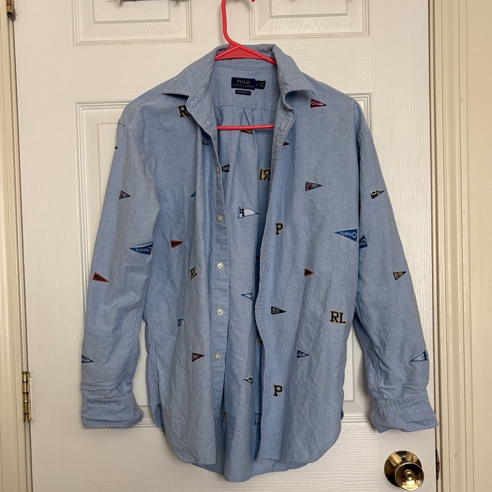 Polo by Ralph Lauren Light Blue Patterned Shirt